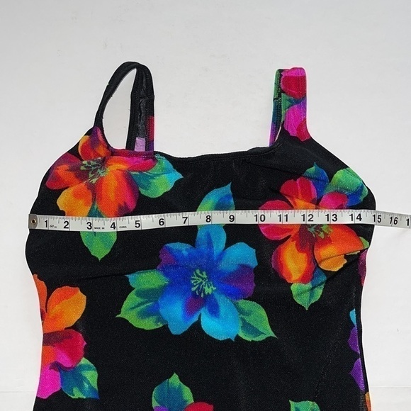 Inches Away Black Vivid Floral Scoop Back One Piece Swimsuit - Picture 6 of 8